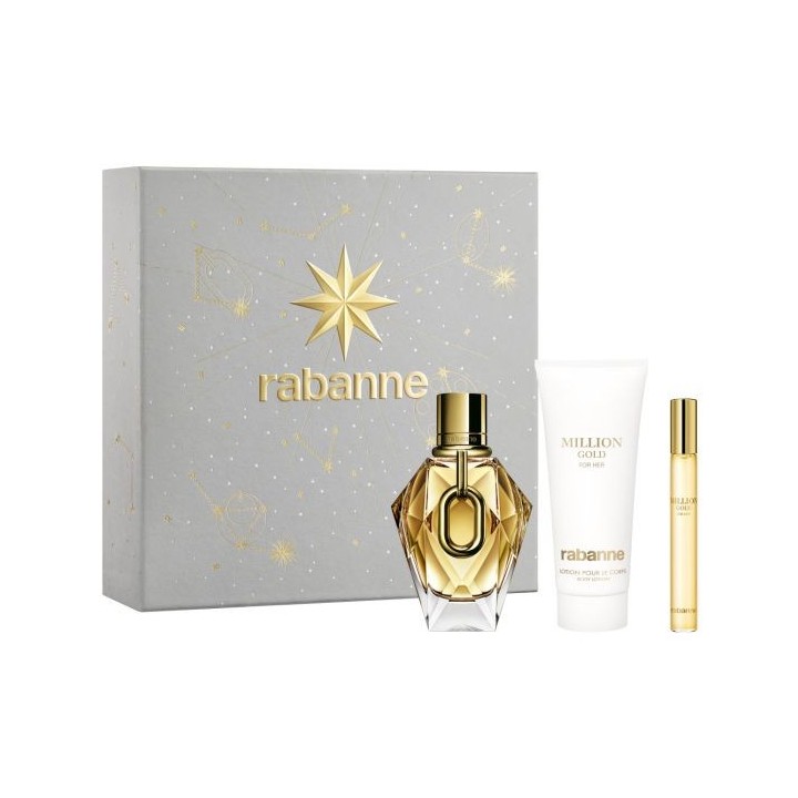Estuche con perfume Paco Rabanne MILLION GOLD FOR HER Eau De Parfum 90 Vaporizador