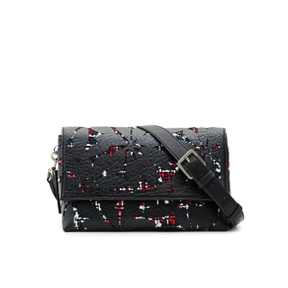 Desigual Bolso negro estilo rock de polietileno