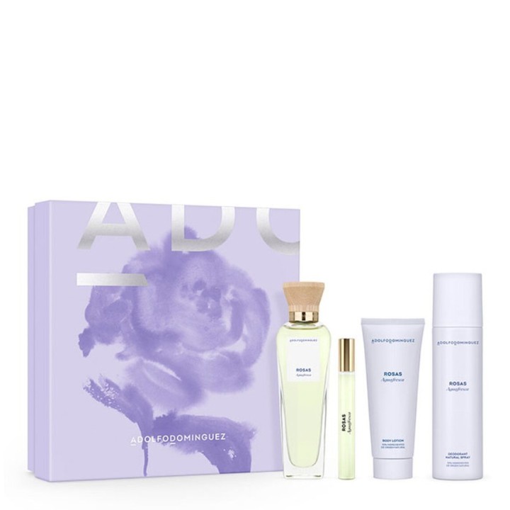 Perfume Adolfo Domínguez agua de rosas EDT en estuche de lujo vista frontal