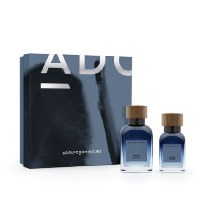 Estuche Adolfo Dominguez Ambar Negro perfume para hombre EDP 120 ml