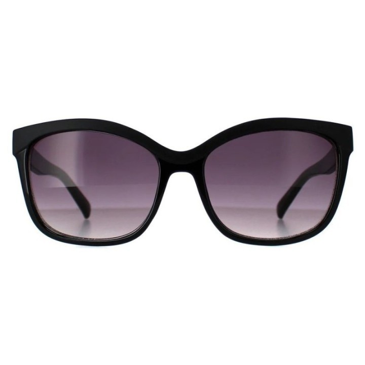 Gafas de sol polarizadas Guess para mujer en resina negra con lentes gris degradado vista frontal