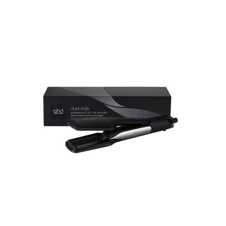 Plancha de aire caliente 2 en 1 negra ghd Duet Style para peinar y alisar