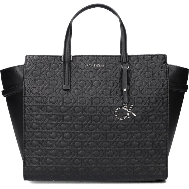 Bolso Calvin Klein de poliéster con logo negro frontal