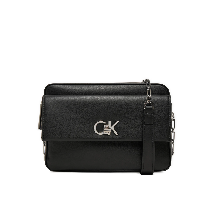 Bolso cruzado Calvin Klein de poliéster negro vista frontal