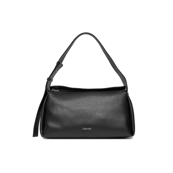 Bolso Calvin Klein minimalista con asa ajustable negro vista frontal