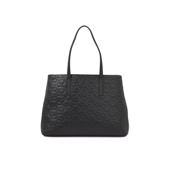 bolso shopper negro de poliester reciclado para mujer Calvin Klein vista dorsal