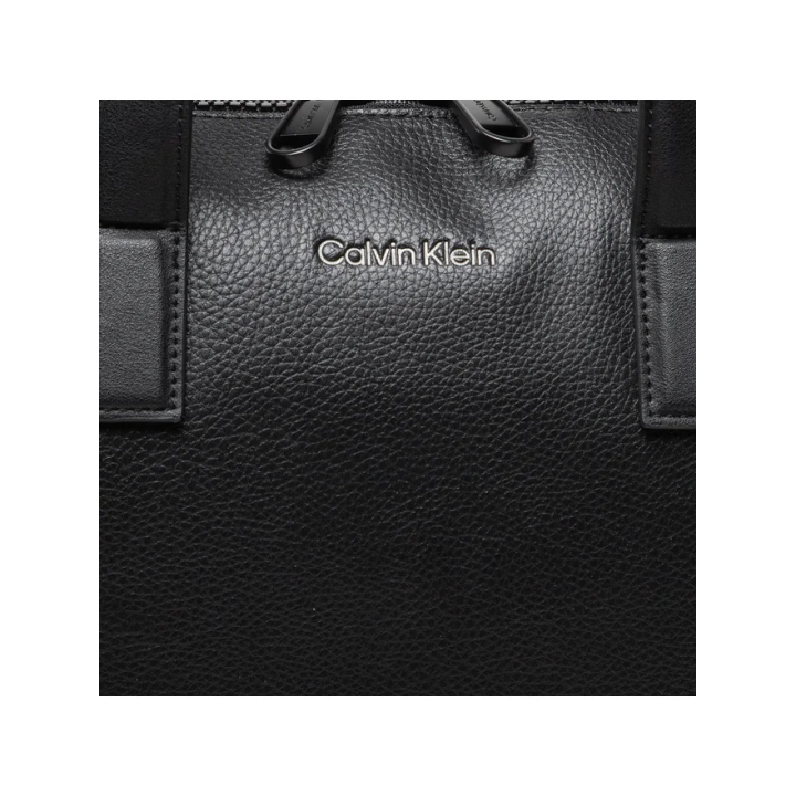Maletín Calvin Klein de poliéster hombre negro detalle