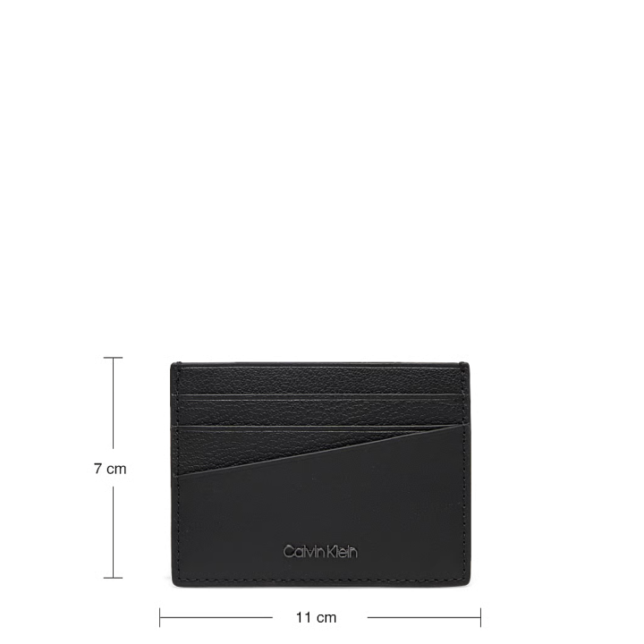 Tarjetero Calvin Klein de piel negro  detalle