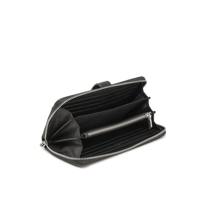 Cartera Calvin Klein de poliéster con broche negra