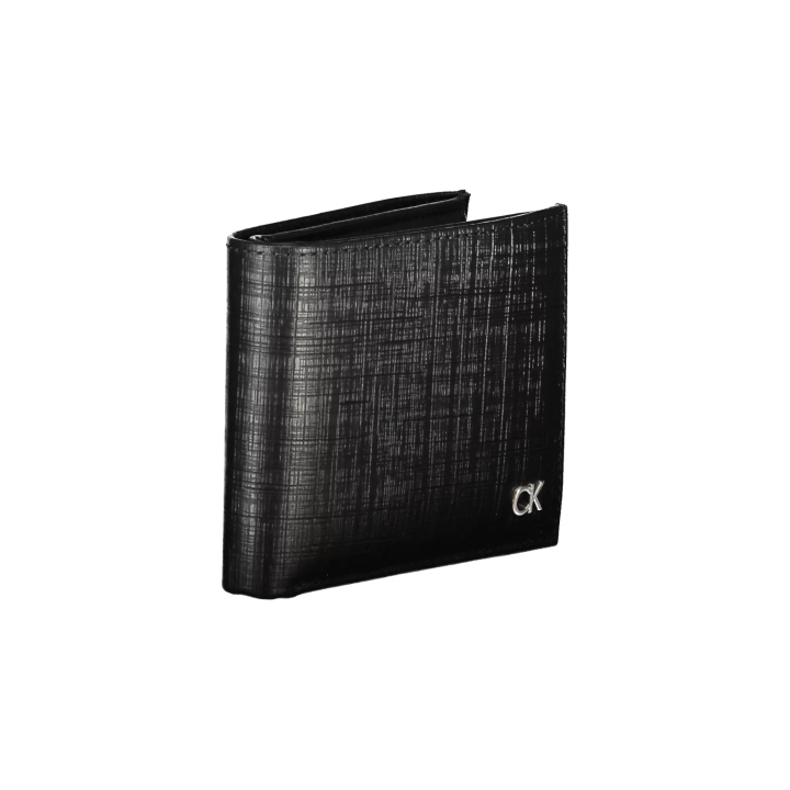 Cartera de piel negra para hombre Calvin Klein vista lateral