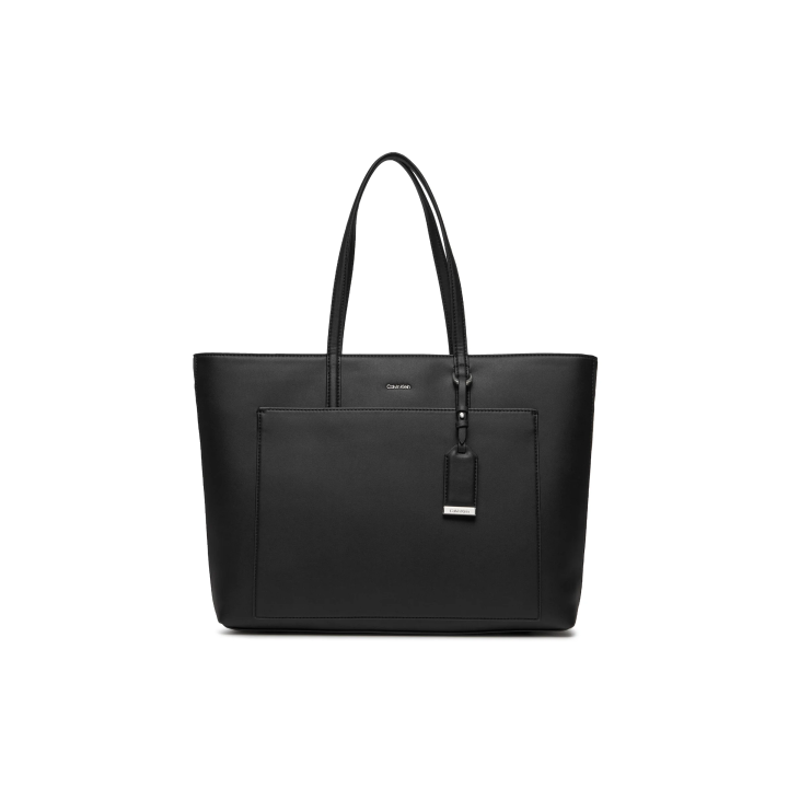 Bolso Calvin Klein grande de poliéster negro uso diario vista frontal