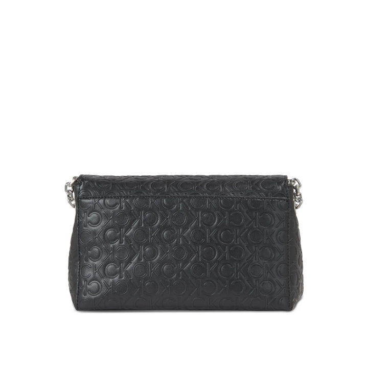 Bolso Calvin Klein pequeño de poliéster con cadena negro dorsal