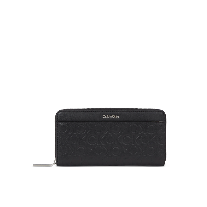Calvin Klein Cartera de poliéster rectangular grande negra