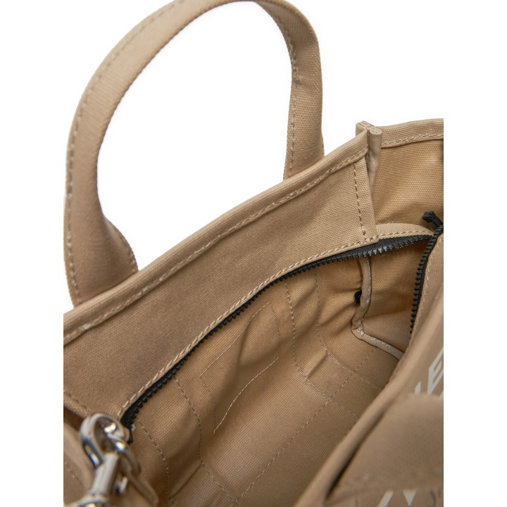 Bolso Marc Jacobs The Tote Bag pequeño beige detalle interior