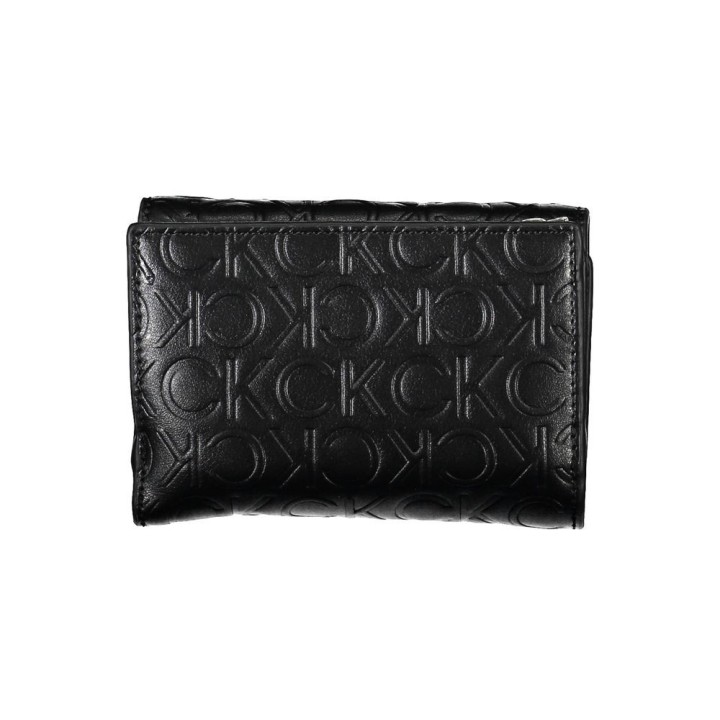 Billetera Calvin Klein mujer de cuero con logotipo en relieve negra