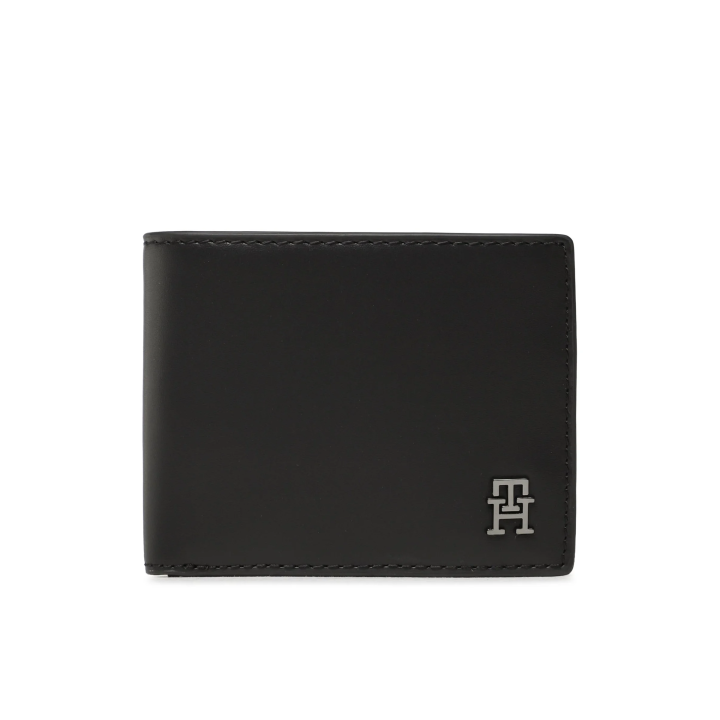 Cartera Tommy Hilfiger de piel negra con doble tarjetero