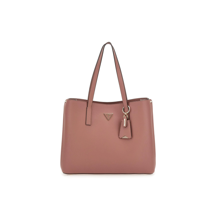 bolso tote de polietileno rosa para mujer Guess vista frontal