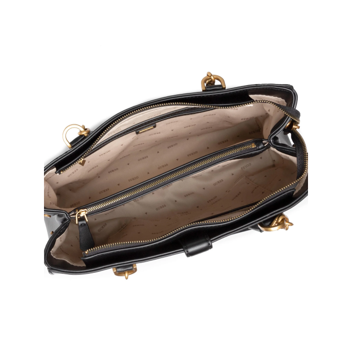 Bolso Guess Lux de polietileno con detalles dorados negro