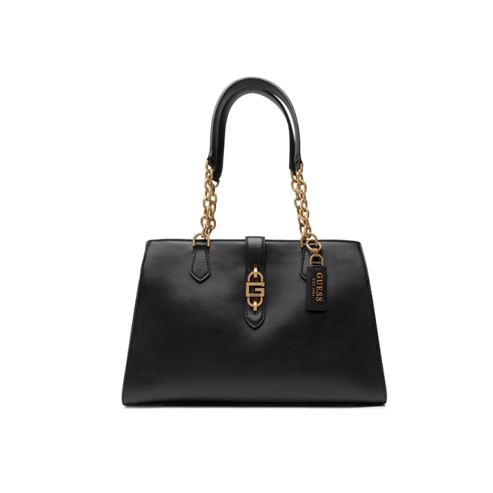 Bolso Guess Lux de polietileno con detalles dorados negro