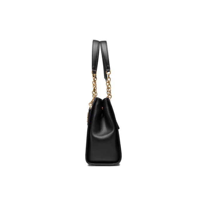 Bolso Guess Lux de polietileno con detalles dorados negro lateral
