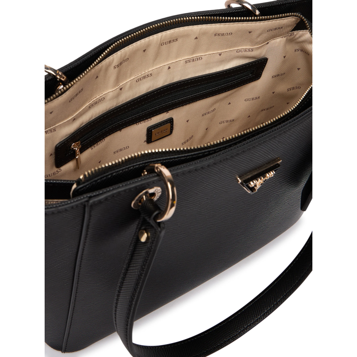 Bolso Guess clásico de polietileno negro interior