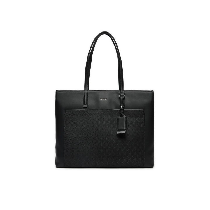 Bolso Calvin Klein rectangular de poliéster negro vista frontal