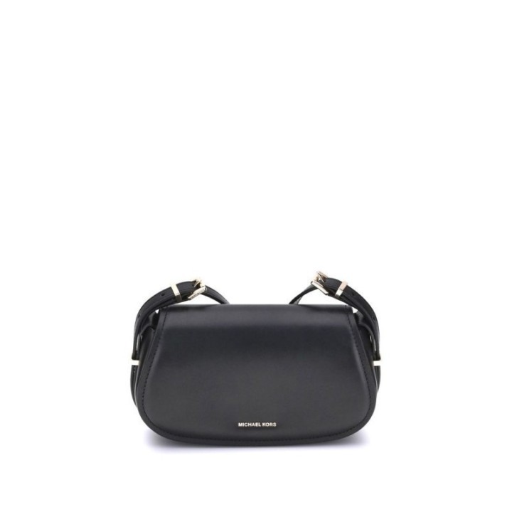 bolso de hombro de piel negra para mujer Michael Kors vista frontal