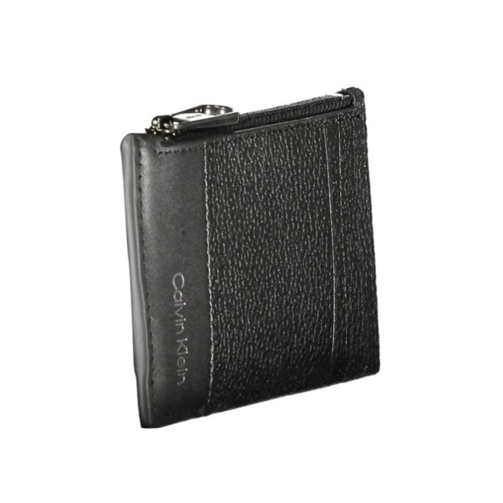 Cartera negra segura con cremallera vista lateral