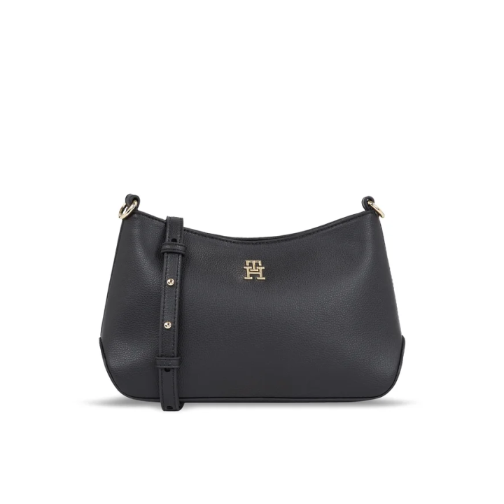 bolso de hombro negro de poliéster para mujer Tommy Hilfiger vista frontal