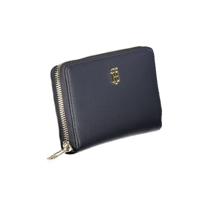Cartera Tommy Hilfiger compacta azul lateral