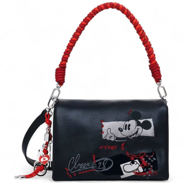 Bolso Desigual de polietileno negro/rojo/blanco