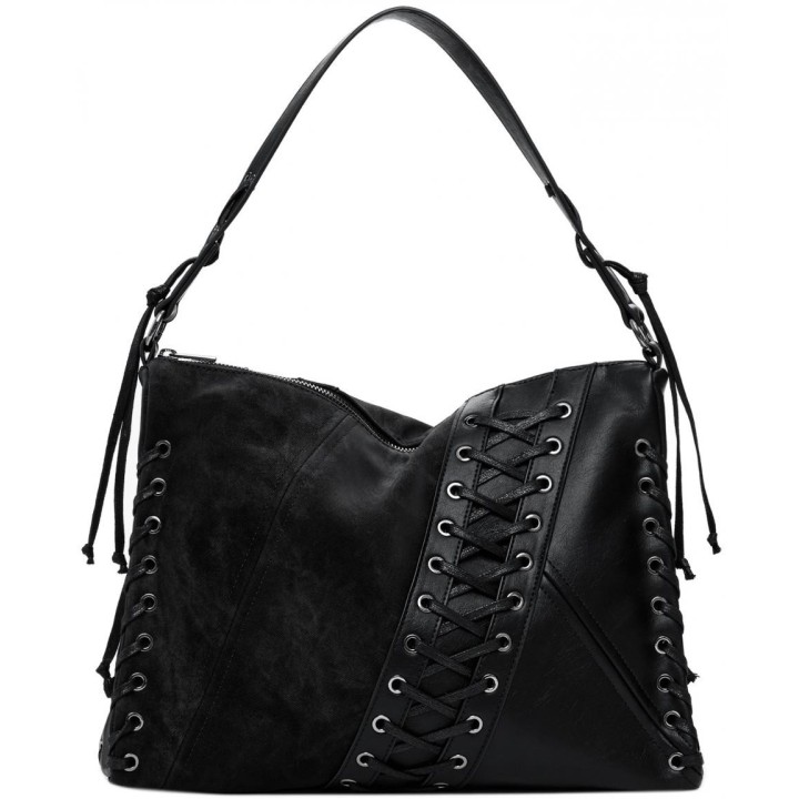 bolso de hombro Desigual para mujer en polietileno negro vista dorsal