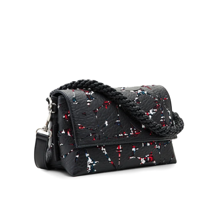 Bolso Desigual estilo rock de polietileno negro general asas