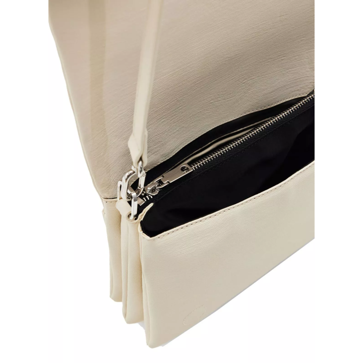 bolso bandolera de polietileno blanco para mujer Desigual vista frontal interior