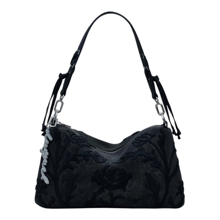Bolso Desigual Romeo Floral Bergamo de polietileno negro frontal