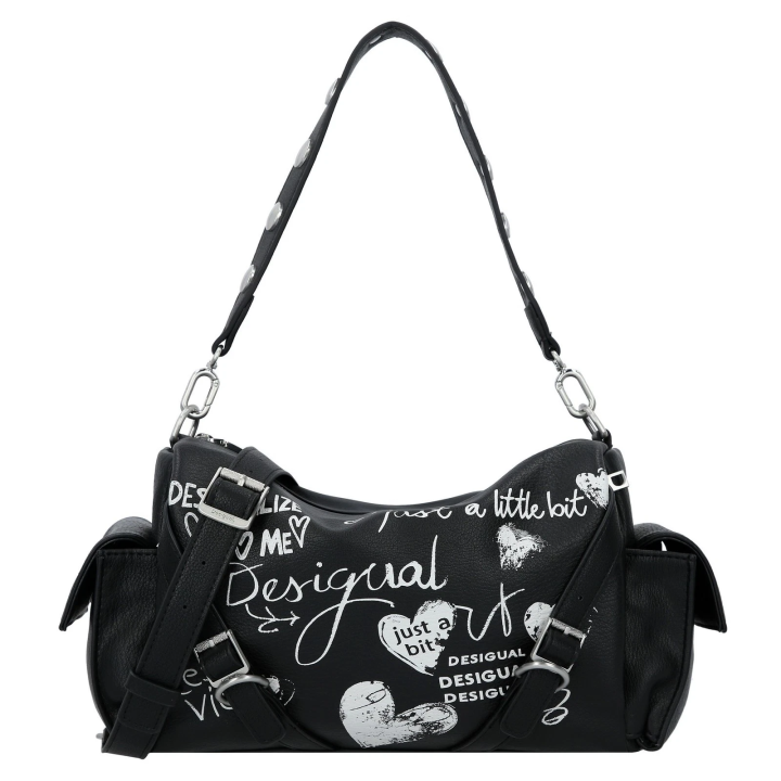 bolso negro de polietileno Desigual para mujer frontal