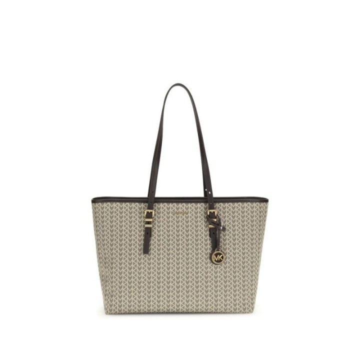 bolso tote de jacquard beige para mujer Michael Kors vista frontal