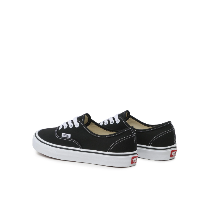 Zapatillas Vans Authentic unisex negras vista trasera en tres cuartos