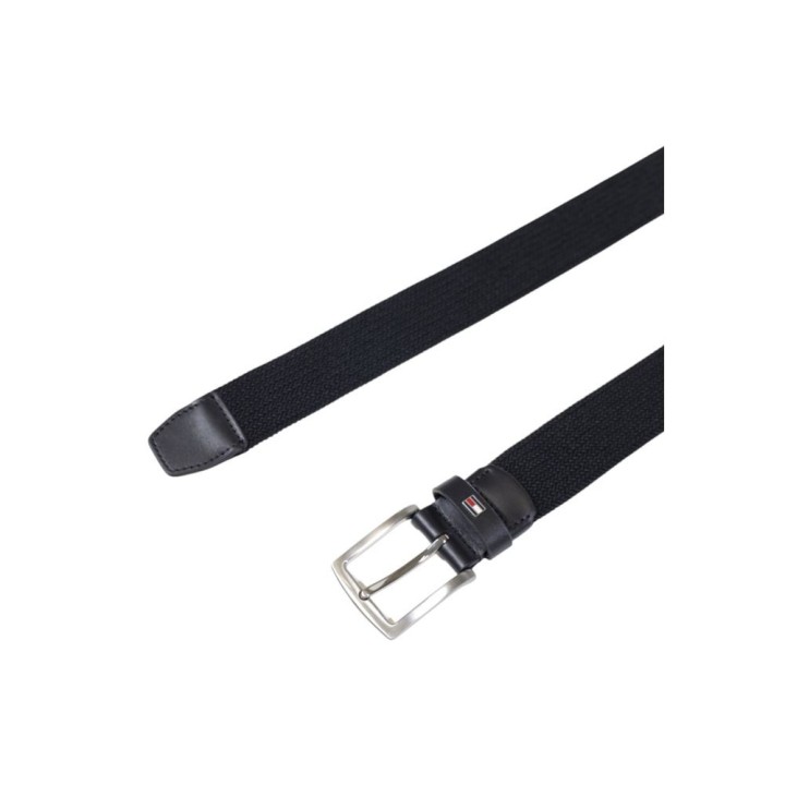 Cinturón Tommy Hilfiger piel negro elástico detalle