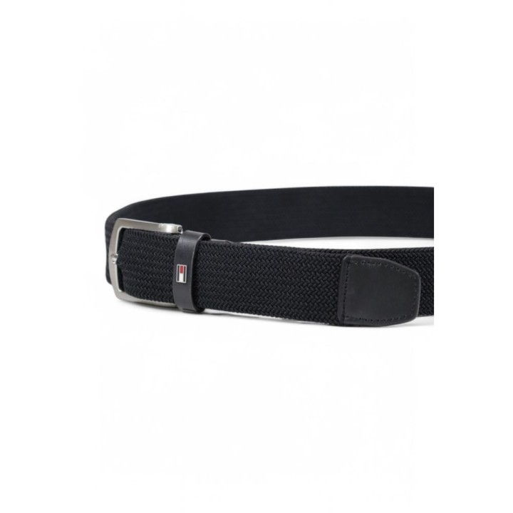 Cinturón Tommy Hilfiger piel negro elástico