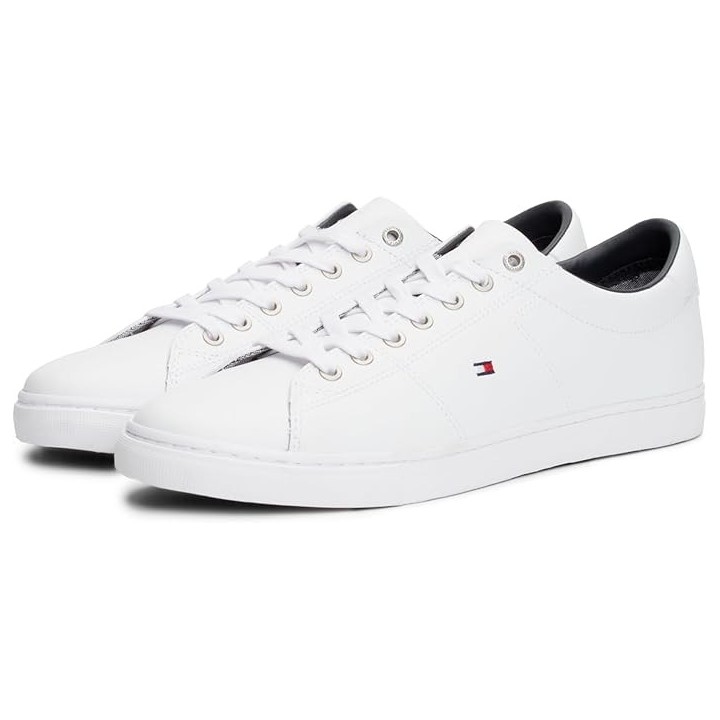 Zapatillas de piel blancas para hombre Tommy Hilfiger vista lateral