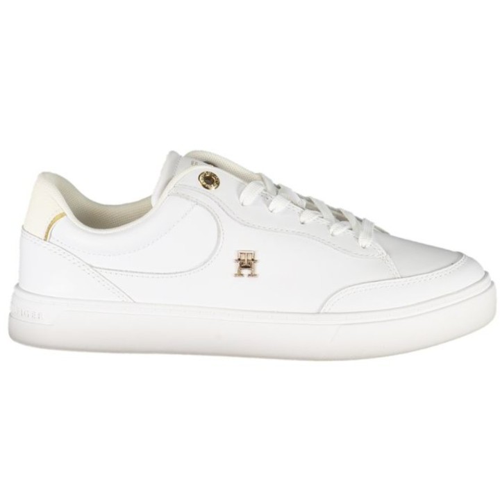 Zapatillas blancas de poliéster para mujer Tommy Hilfiger vista lateral 2
