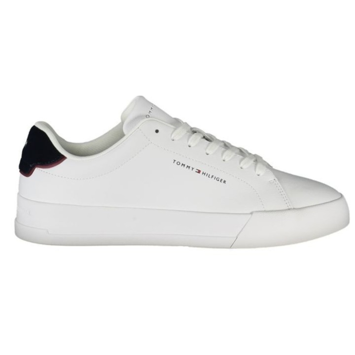 Zapatillas blancas de poliester para hombre Tommy Hilfiger vista lateral