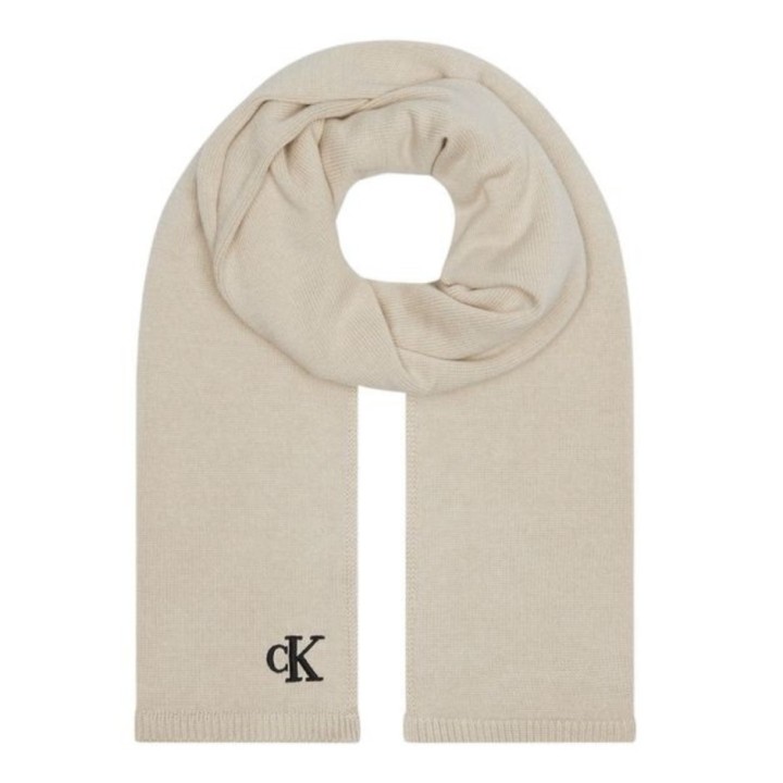 Bufanda beige de algodón para mujer Calvin Klein vista plana