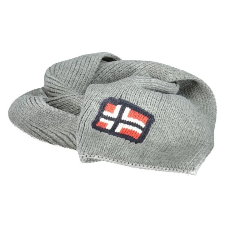 Bufanda Norway 1963 tejido marabou gris