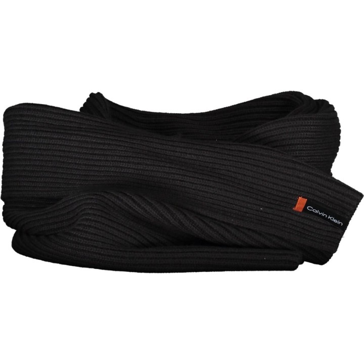 Conjunto  bufanda de algodon negro Calvin Klein vista frontal