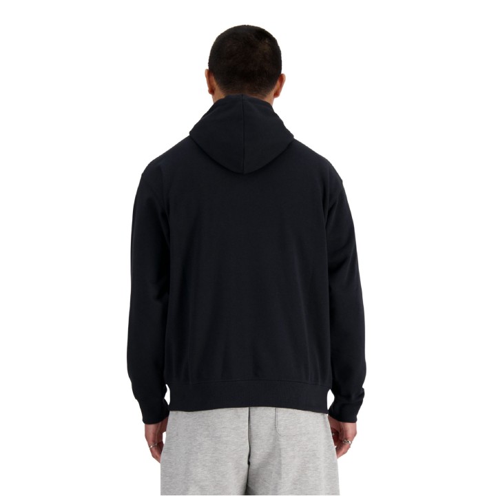 Sudadera New Balance Sport Essentials French Terry Logo negro vista dorsal