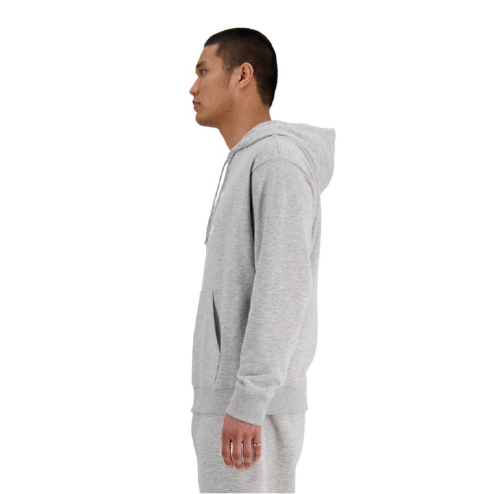 Sudadera New Balance Sport Essentials French Terry Logo gris vista lateral