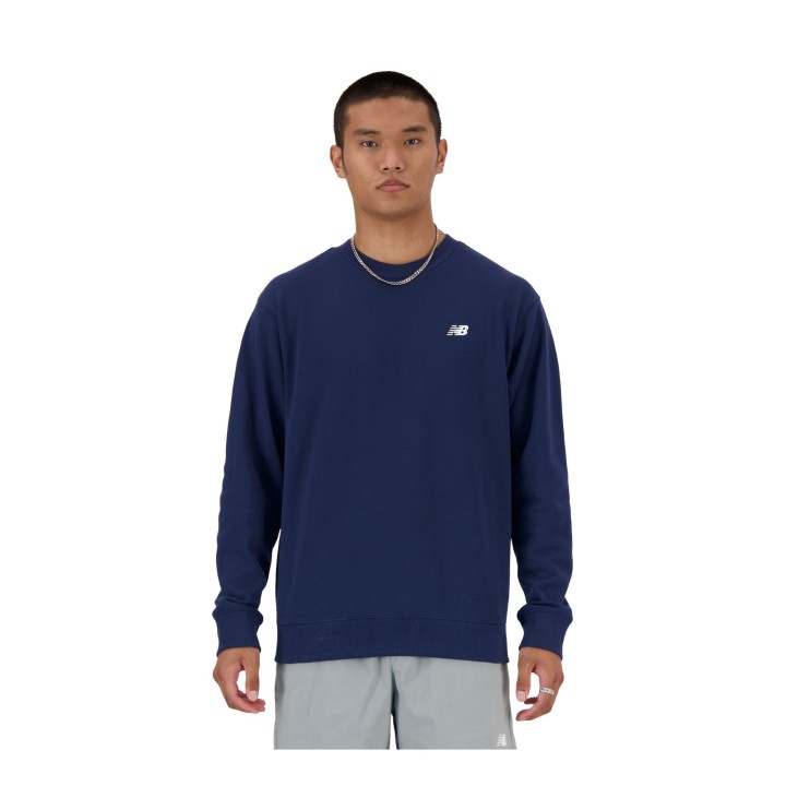 Sudadera New Balance French Terry  Crew azul marino vista frontal