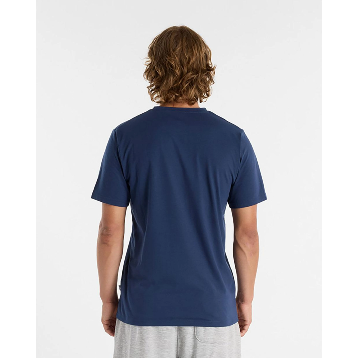 Camiseta New Balance Heathertech Logo azul marino vista dorsal